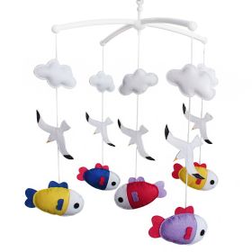 Baby Crib Mobile Hanging Toy Musical Mobile Infant Room Nursery Bed Decor for Girls and Boys; Colorful Ocean Fishes and Seagull