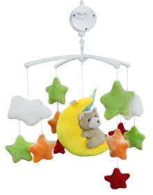 Handmade Plush Sleeping Bear Baby Crib Mobile Nursery Room Decor Musical Mobile Crib Toy for Girls Boys