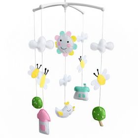 Handmade Bees House Bird Trees Sunshine Baby Crib Mobile Nursery Room Decor Musical Mobile Crib Toy for Girls Boys