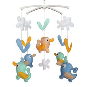 Handmade Wind Up Toys Baby Crib Mobile Nursery Room Decor Musical Mobile Crib Toy for Girls Boys