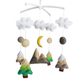 Baby Crib Mobile Mountain Forest Night Moon Trees Handmade Musical Mobile Baby Shower Gift Nursery Decor