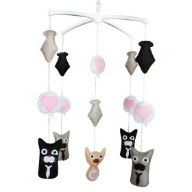 Cute Cats Gentlemen Baby Crib Mobile Musical Crib Mobile Toy Gift Halloween Decor