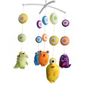 Colorful Baby Musical Crib Cartoon Monster Halloween Decor Nursery Room Crib Mobile