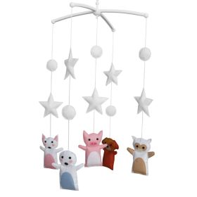 Handmade Cute Pig Dog Baby Crib Mobile Baby Musical Mobile Kids Room Nursery Decor