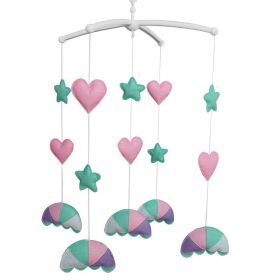 Handmade Cute Animal Baby Crib Mobile Hanging Kids Room Nursery Decor; Pink Green Parachute