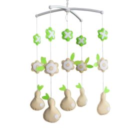 Handmade Baby Crib Mobile Infant Toy Nursery Decor Musical Crib Mobile for Girls Boys Baby Shower; Beige Green Pear