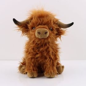 Highland Cow Plush Toy;  28CM/11'';  Cute Highland Cattle Soft Stuffed Doll;  Cow Plush Pillow For Kids Christmas Gift