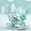 5 in 1 Rocking Horse for Toddlers 1-3 Years Old, Balance Bike Ride On Toys with Push Handle, Backrest and Balance Board for Baby Girl and Boy, Unicorn