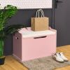 Kids Toy Wooden Flip-top Storage Box Chest Bench with Cushion Hinge