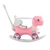 Rocking Horse for Toddlers , Balance Bike Ride On Toys with Push Handle, Backrest and Balance Board for Baby Girl and Boy, Unicorn Kids Riding Birthda