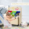 Kids Wooden Toy Storage Unit Organizer with Rolling Toy Box and Plastic Bins