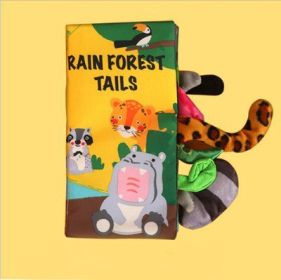 3D Three-dimensional Cloth Book Baby Early Education 0-1 Years Old Can Not Tear The Story Enlightenment Cloth Book Can Be Washed (Option: Rainforest animals)