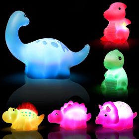 6 Pcs/Pack Dinosaur Bath Toys Light-UpFloating Bath Toys Set For Baby Toddlers Kids; Birthday Easter Christmas Shower Pool Bath Toys; Boys Girls Child (Quantity: 6 PCS)