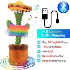 Bluetooth Dancing Cactus Repeat Talking Toy 60/120 Songs Electronic Plush Toys Singing Recording Doll Early Education for Kids (Color: Bluetooth MX, Ships From: China)