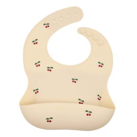 Baby Printed Pattern Food Grade Silicone Bibs (Size/Age: Average Size (0-8Y), Color: Apricot)