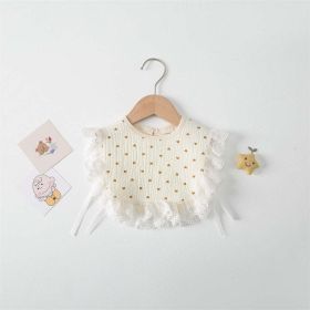 Baby Printed Pattern Lace Belt Design Bibs For Newborn Baby (Size/Age: S (0-3Y), Color: Light Yellow)