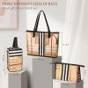 3 Pack Makeup Bag;  Travel Cosmetic Bag with Zipper Handle Waterproof Striped Transparent Toiletry Bag Portable Organizer Cases Set for Women and Girl