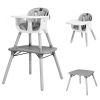 4 in 1 Baby Convertible Toddler Table Chair Set with PU Cushion