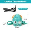 Rechargeable Baby Crawling Octopus Toy with Music LED Lighting Children Electric Moving Walking Kid Toy Obstacle Avoidance Function Suit for Kids Over