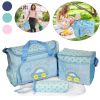 4Pcs Diaper Bag Tote Set Baby Napping Changing Bag Shoulder Mummy Bag with Diaper Changing Pad