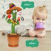 Bluetooth Dancing Cactus 60/120 Songs Speaker Talking Usb Chargeable Voice Repeat Plush Cactus Toy Dance Stuffed Toy Baby Girls