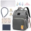 Multifunctional Diaper Bag Backpack Waterproof Mommy Bag Nappy Bag Maternity Backpack for Baby with Insulated Pockets Diaper Pad Toys Burp Cloth USB P