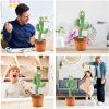 Bluetooth Dancing Cactus 60/120 Songs Speaker Talking Usb Chargeable Voice Repeat Plush Cactus Toy Dance Stuffed Toy Baby Girls