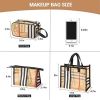 3 Pack Makeup Bag;  Travel Cosmetic Bag with Zipper Handle Waterproof Striped Transparent Toiletry Bag Portable Organizer Cases Set for Women and Girl