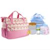 5PCS Baby Nappy Diaper Bags Set Mummy Diaper Shoulder Bags w/ Nappy Changing Pad Insulated Pockets Travel Tote Bags