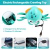 Rechargeable Baby Crawling Octopus Toy with Music LED Lighting Children Electric Moving Walking Kid Toy Obstacle Avoidance Function Suit for Kids Over